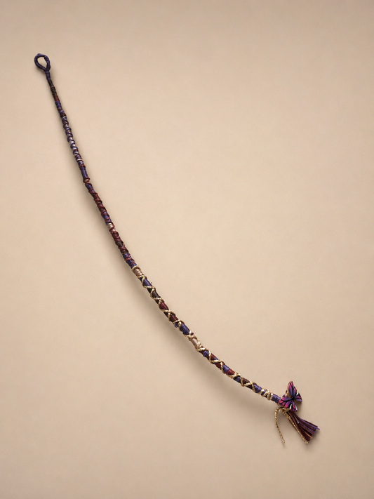 Hair Wrap Paars Vlinder Macramé | Handgemaakt Haaraccessoire